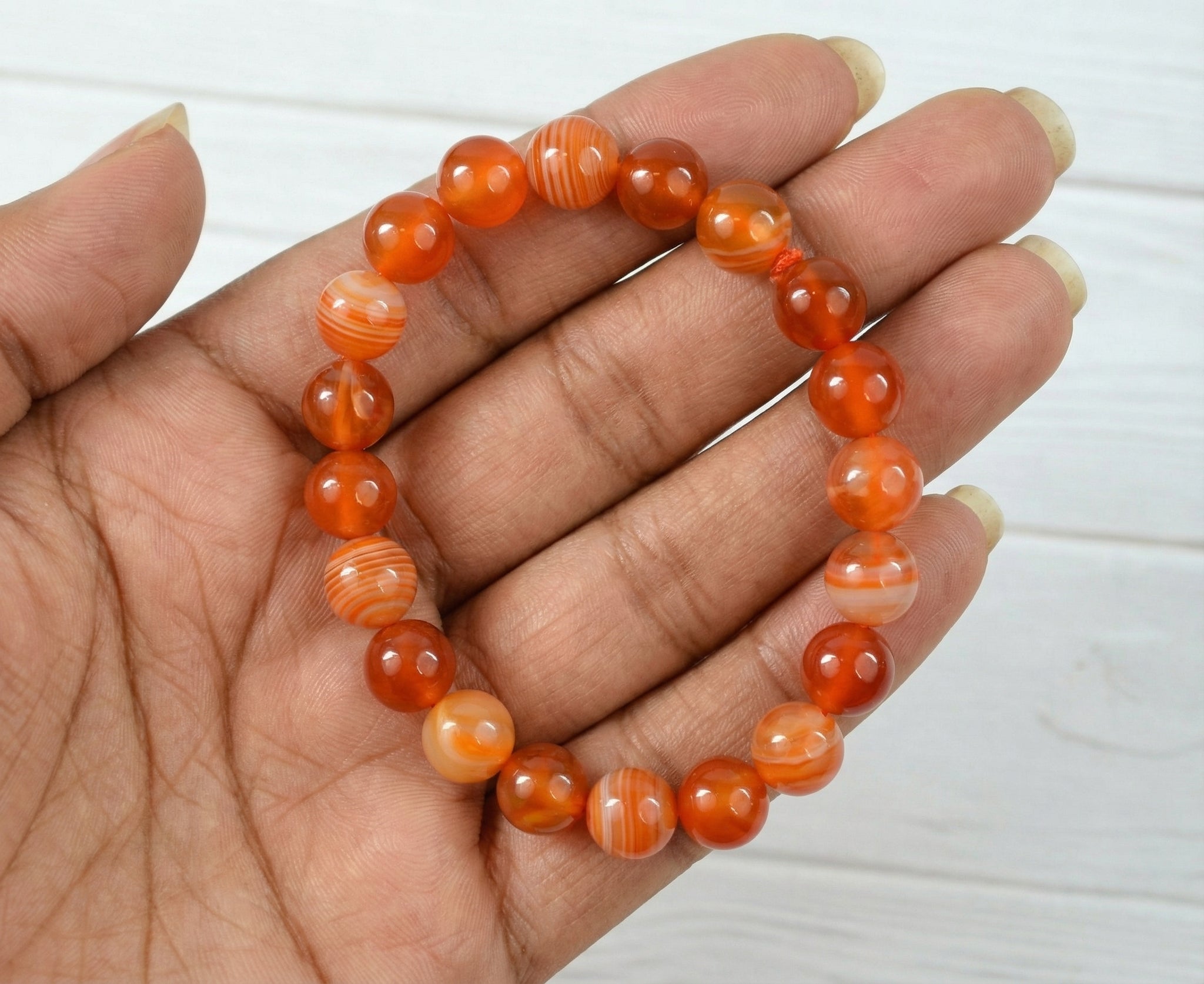 Carnelian Crystal Bracelet – Natural Grade (Confidence, Courage, Motivation)