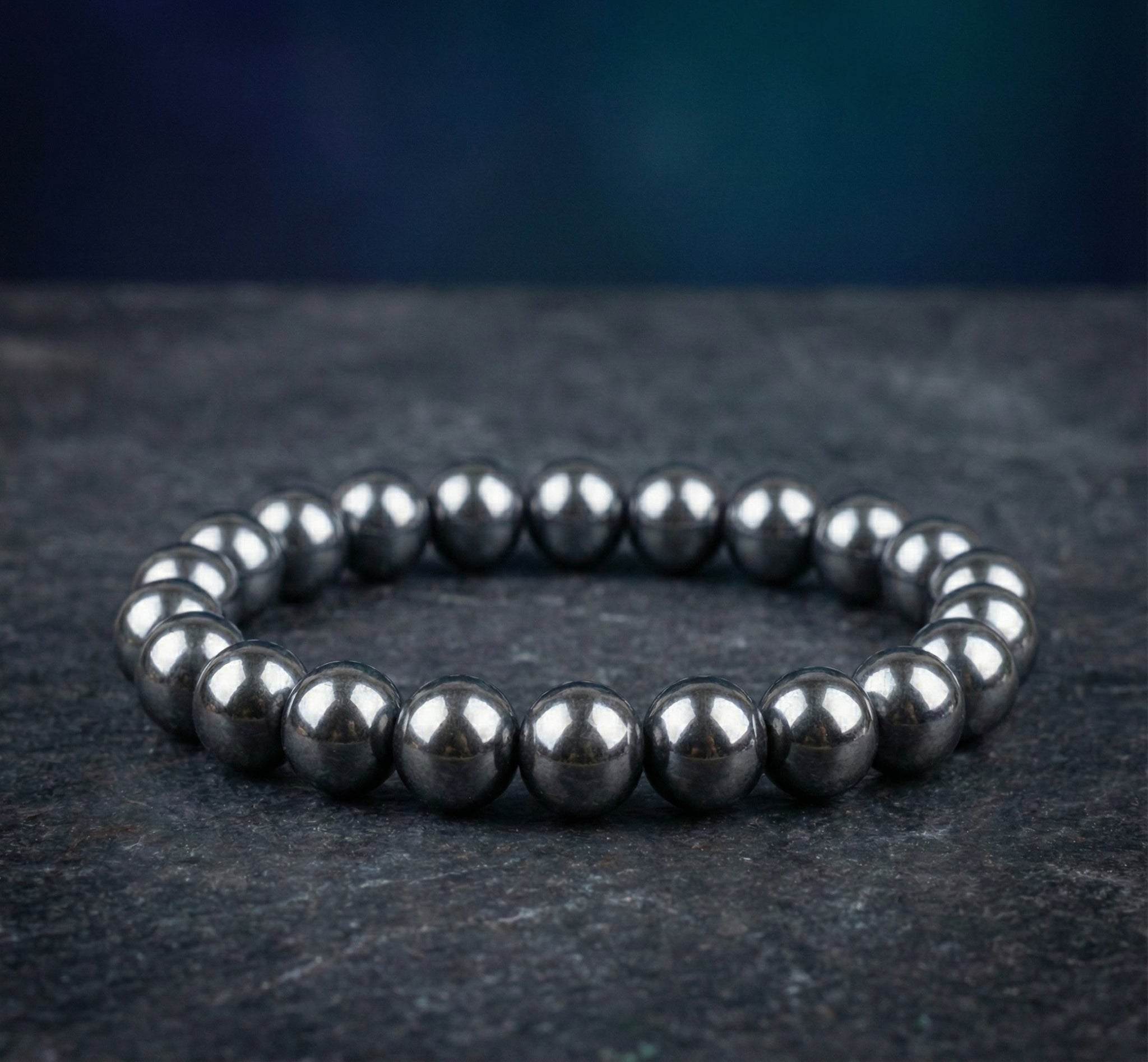 Hematite Crystal Bracelet (Grounding, Focus, Emotional Stability)