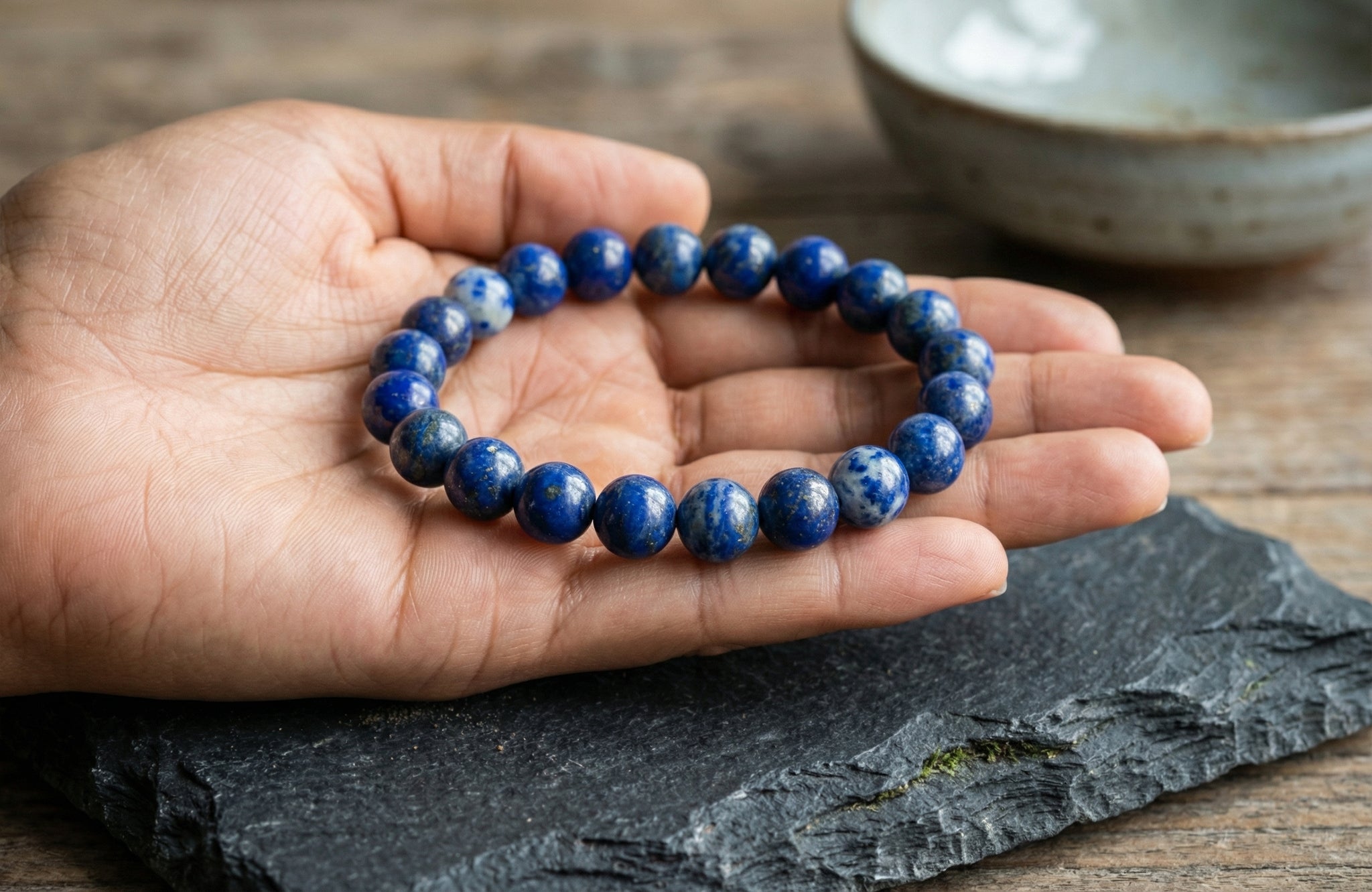 Lapis Lazuli Crystal Bracelet (Wisdom, Intuition, Truth)