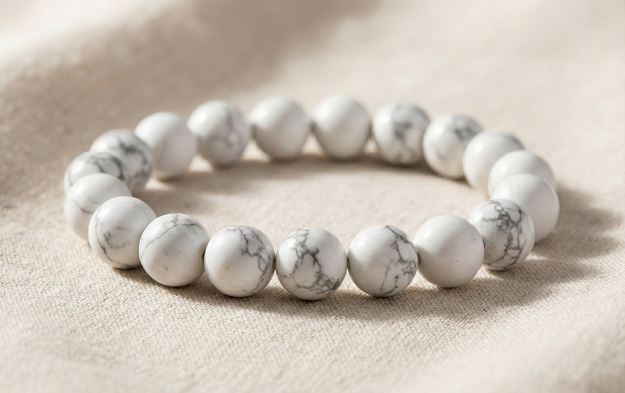 Howlite Crystal Bracelet (Calmness, Patience, Stress Relief)