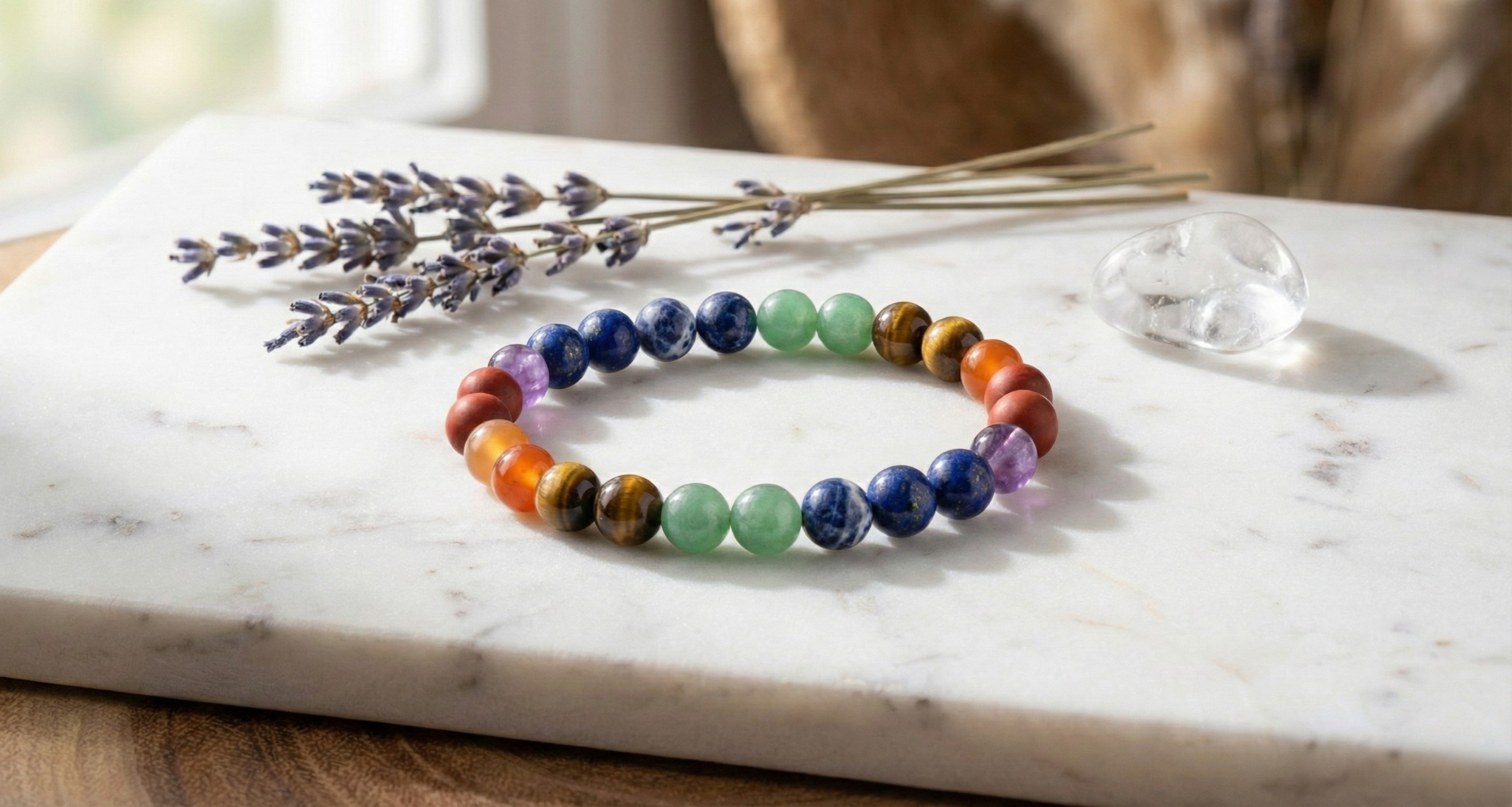 7 Chakra Healing & Energy Balance Crystal Bracelet