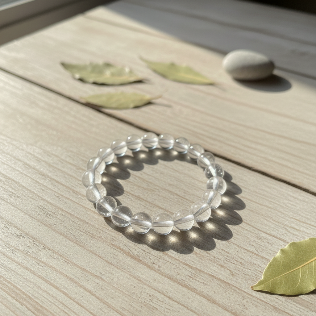 Clear Quartz Crystal Bracelet (Clarity, Amplification, Healing)